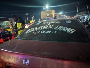 A branded sales car in Kurudu