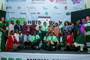 Caption: Members of Nutrition Society of Nigeria, ADF team, teachers and students of participating schools in the Grand Finale